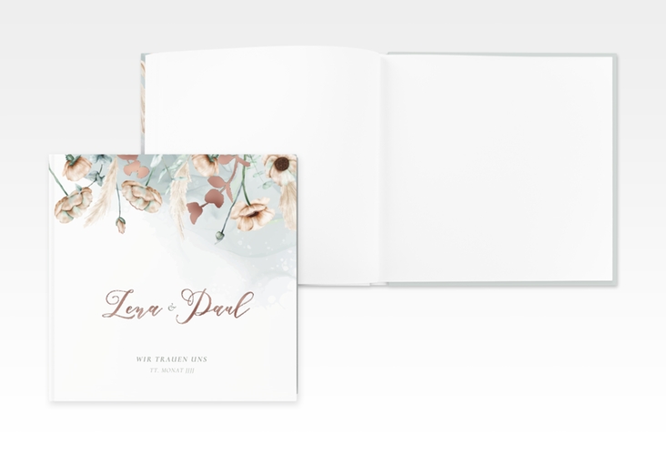 Gästebuch Creation Anemone 20 x 20 cm, Hardcover mint rosegold