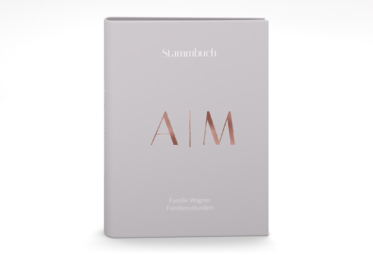 Stammbuch A5 Clean Initial Stammbuch A5 grau rosegold