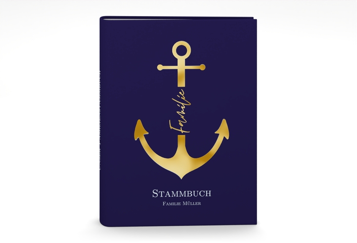 Stammbuch A5 Familienanker Stammbuch A5 blau gold