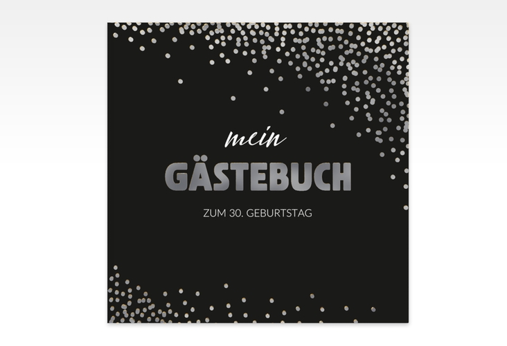 Gästebuch Creation Geburtstag Glitzer 20 x 20 cm, Hardcover gold silber