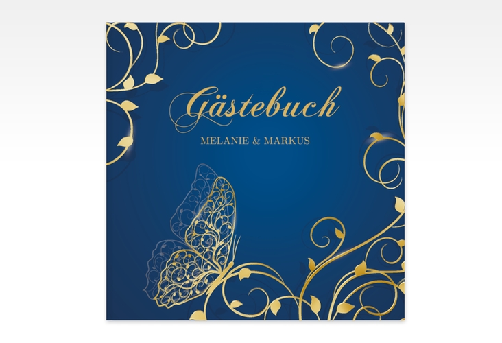 Gästebuch Creation Hochzeit Eternity 20 x 20 cm, Hardcover blau gold
