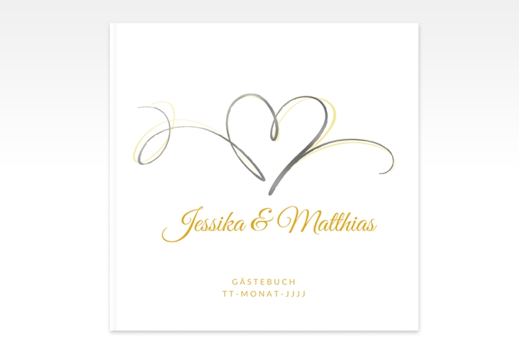 Gästebuch Creation Hochzeit Envie 20 x 20 cm, Hardcover gold silber