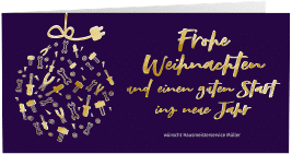Business-Weihnachtskarte "Werkzeugkugel"