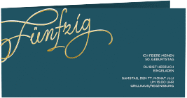 Klick: Details zu Einladung 50. Geburtstag "Schwungvoll" anzeigen Einladung 50. Geburtstag "Schwungvoll"