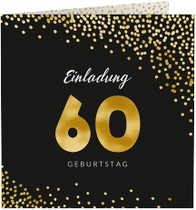 Klick: Details zu Einladung 60. Geburtstag "Glitzer" anzeigen Einladung 60. Geburtstag "Glitzer"