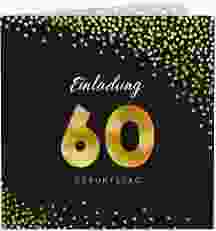 Einladung 60. Geburtstag "Glitzer"