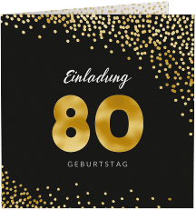 Klick: Details zu Einladung 80. Geburtstag "Glitzer" anzeigen Einladung 80. Geburtstag "Glitzer"