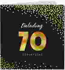 Einladung 70. Geburtstag "Glitzer"