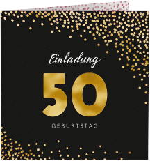 Einladung 50. Geburtstag Glitzer