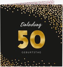 Einladung 50. Geburtstag Glitzer