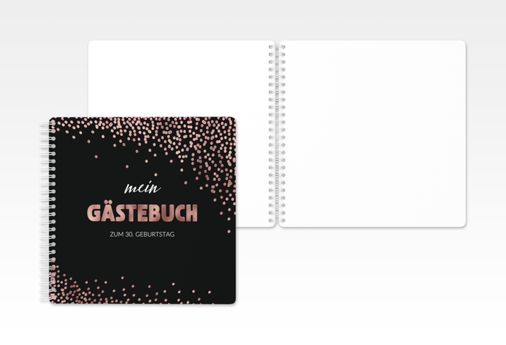 Gästebuch Geburtstag Glitzer Ringbindung pink rosegold