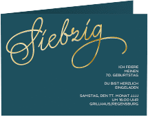 Einladung 70. Geburtstag "Schwungvoll"