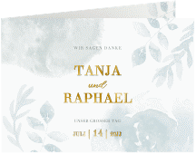 Dankeskarte Hochzeit "Blätterdruck"