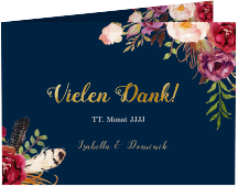 Danksagungskarte Hochzeit "Flowers"