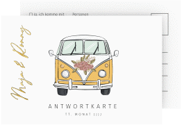 Antwortkarte Hochzeit "Hochzeitsbulli"