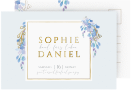 Klick: Details zu Save the Date-Postkarte "Blauregen" anzeigen Save the Date-Postkarte "Blauregen"