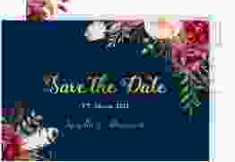 Save the Date-Postkarte "Flowers"