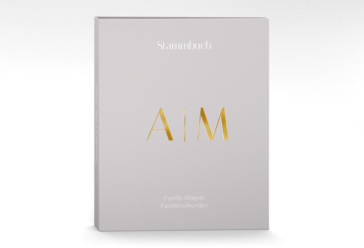 Stammbuch A4 Clean Initial Stammbuch A4 grau gold