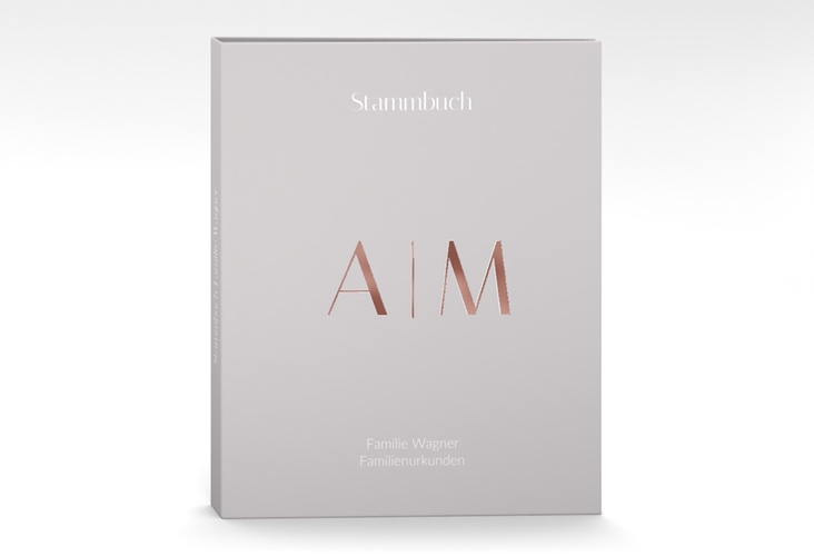 Stammbuch A4 Clean Initial Stammbuch A4 grau rosegold