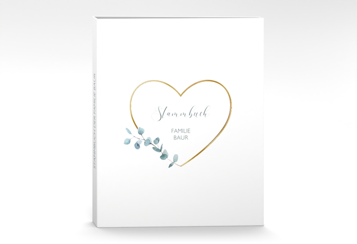 Stammbuch A4 Greenheart Stammbuch A4 rosa gold mit elegantem Herz und Eukalyptus-Zweig