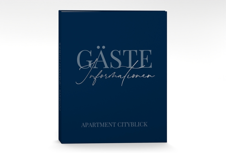 Gästemappe Ferienwohnung A4 Ferienapartment Gästemappe A4 blau silber