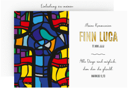 Klick: Details zu Kommunionseinladung "Kirchenfenster" anzeigen Kommunionseinladung "Kirchenfenster"