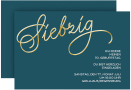 Einladung 70. Geburtstag "Schwungvoll"