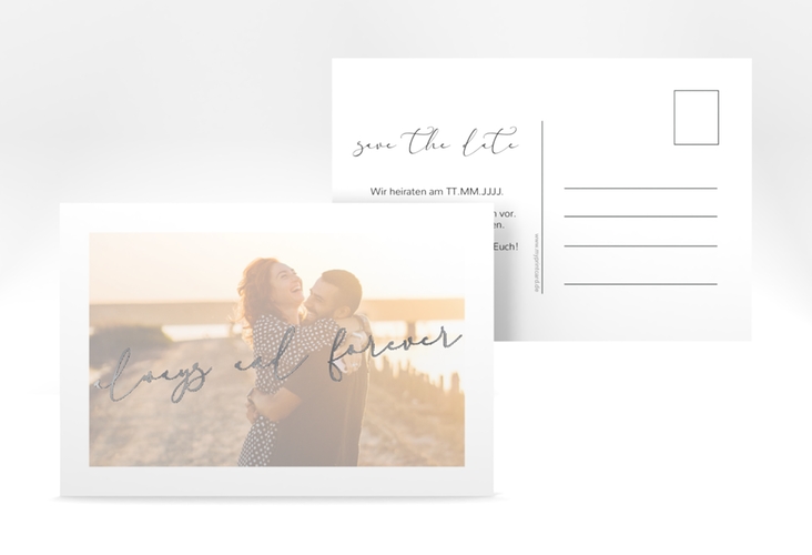 Save the Date-Postkarte Lucent A6 Postkarte weiss silber