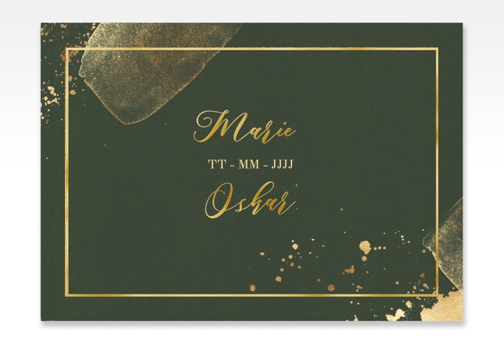 Gästebuch A4 quer Emerald A4 quer, Hardcover gruen gold