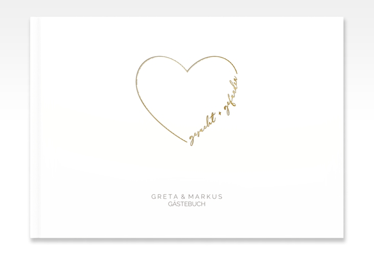 Gästebuch A4 quer Lebenstraum A4 quer, Hardcover weiss gold
