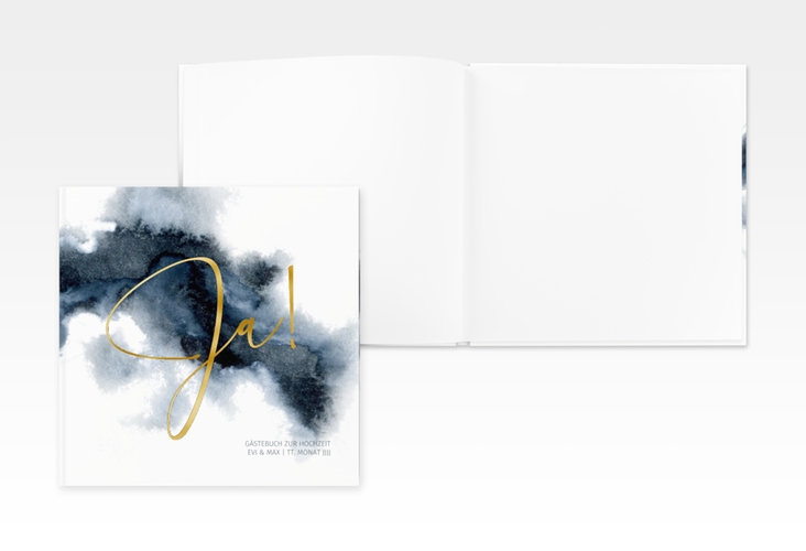 Gästebuch Creation Aquarellic 20 x 20 cm, Hardcover weiss gold