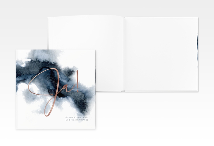 Gästebuch Creation Aquarellic 20 x 20 cm, Hardcover weiss rosegold