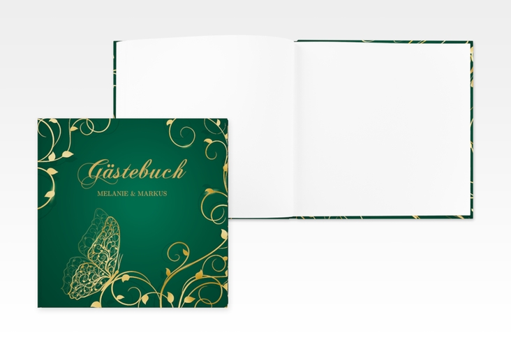 Gästebuch Creation Hochzeit Eternity 20 x 20 cm, Hardcover gruen gold