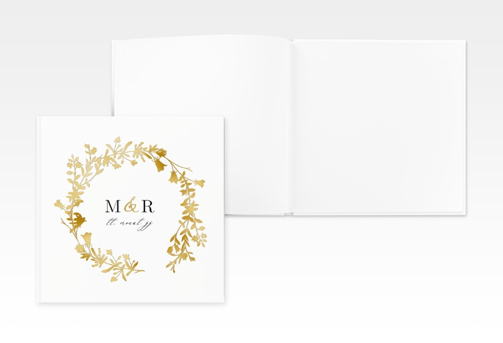Gästebuch Creation Hochzeit Filigree 20 x 20 cm, Hardcover weiss gold