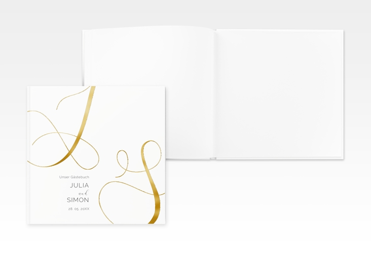 Gästebuch Creation Eheschließung 20 x 20 cm, Hardcover weiss gold