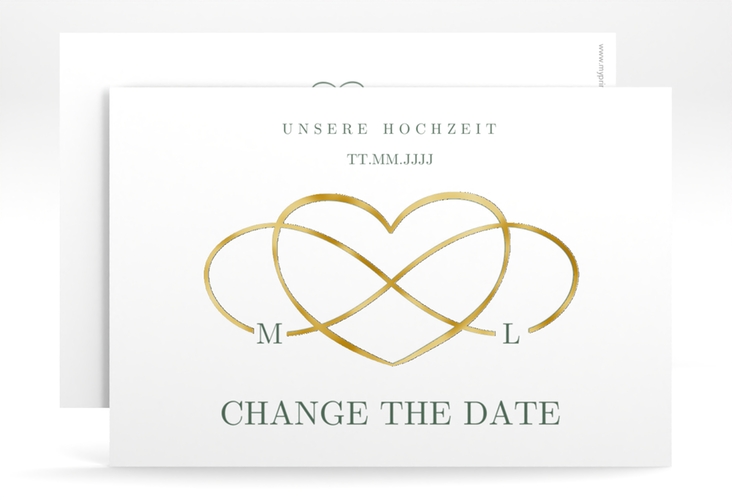 Change the Date-Karte Infinity A6 Karte quer gruen gold