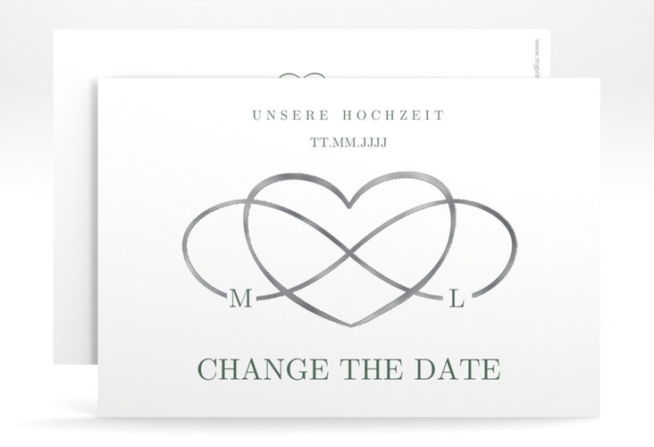 Change the Date-Karte Infinity A6 Karte quer gruen silber