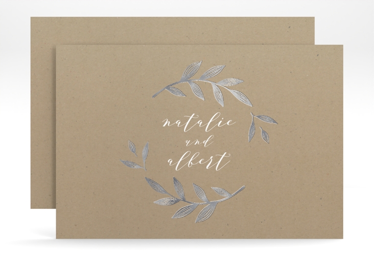 Change the Date-Karte Naturelove A6 Karte quer weiss silber