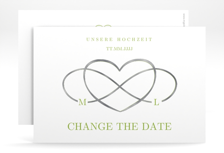 Change the Date-Karte Infinity A6 Karte quer gruen silber