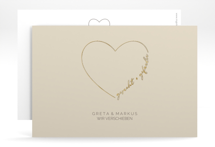 Change the Date-Karte Lebenstraum A6 Karte quer beige gold