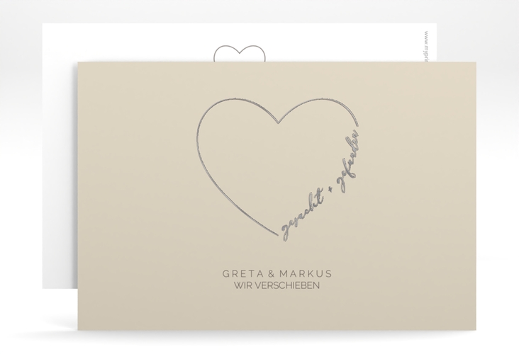 Change the Date-Karte Lebenstraum A6 Karte quer beige silber