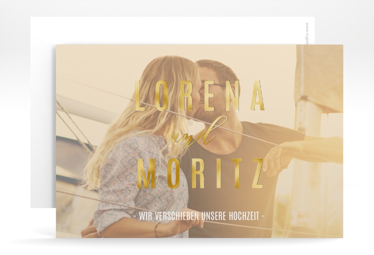 Change the Date-Karte Memory A6 Karte quer beige gold