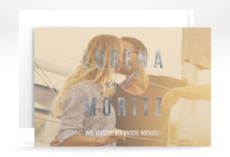 Change the Date-Karte Memory A6 Karte quer beige silber
