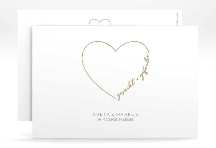 Change the Date-Karte Lebenstraum A6 Karte quer weiss gold