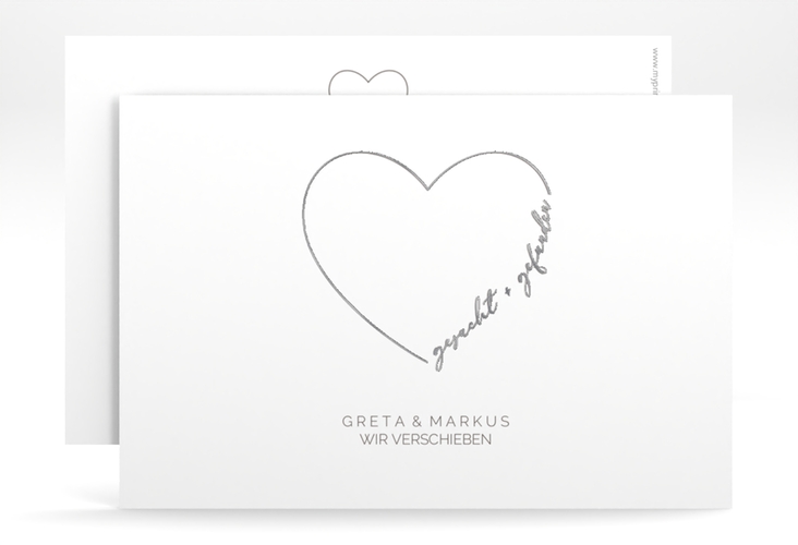 Change the Date-Karte Lebenstraum A6 Karte quer weiss silber
