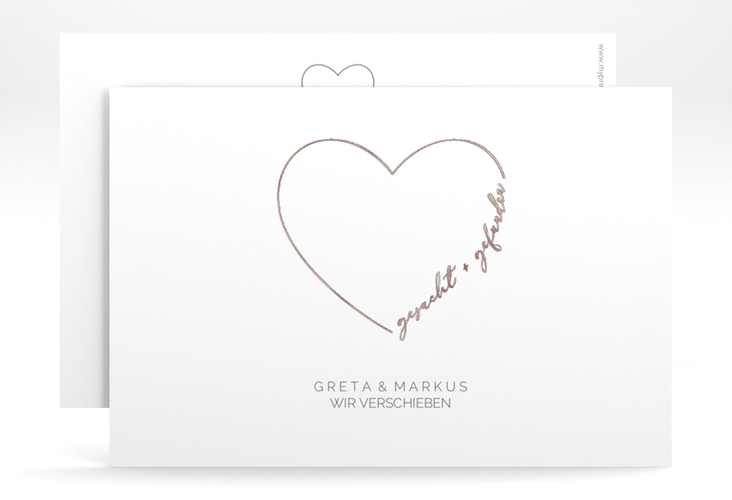Change the Date-Karte Lebenstraum A6 Karte quer weiss rosegold