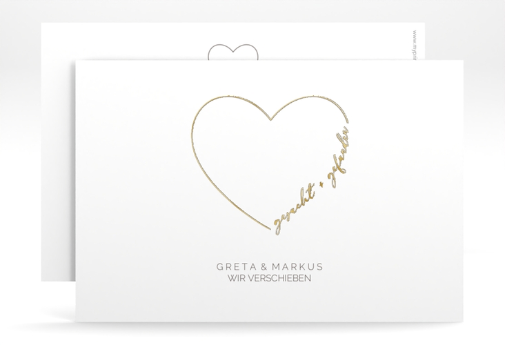 Change the Date-Karte Lebenstraum A6 Karte quer weiss gold