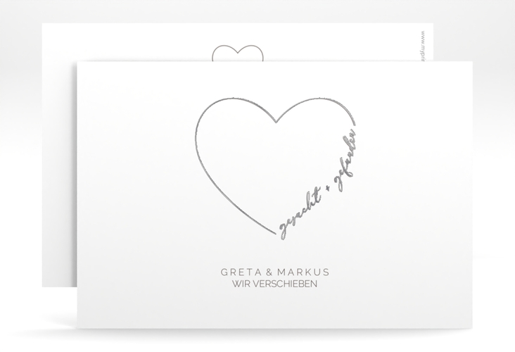 Change the Date-Karte Lebenstraum A6 Karte quer weiss silber