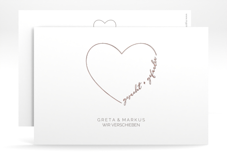 Change the Date-Karte Lebenstraum A6 Karte quer weiss rosegold