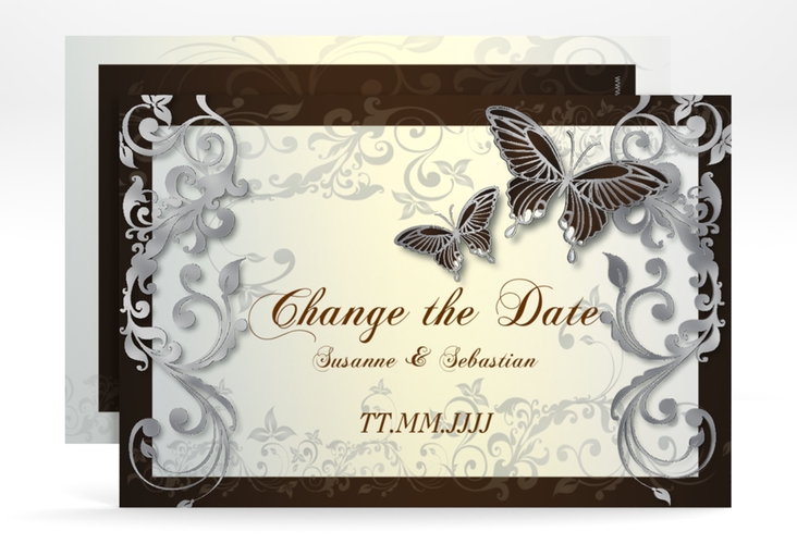 Change the Date-Karte Toulouse A6 Karte quer braun silber
